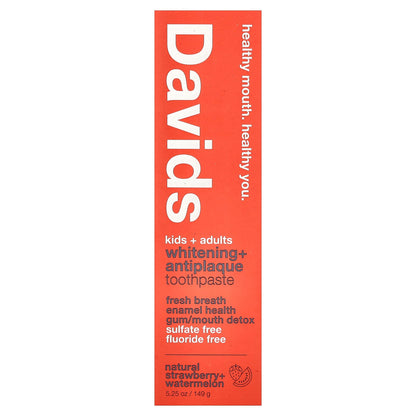 Davids Whitening + Antiplaque Toothpaste, Strawberry Watermelon, 149 g - view 2