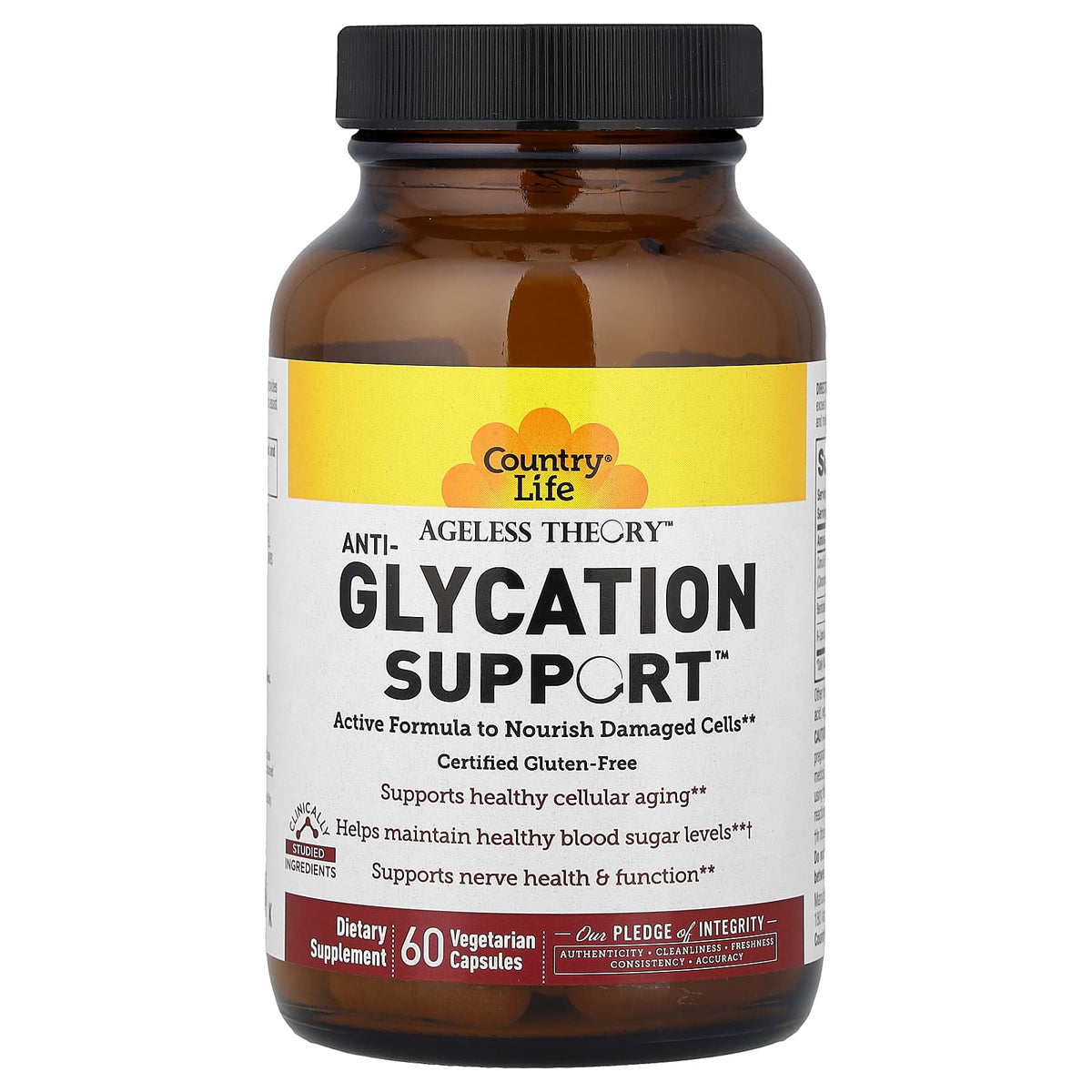 Country Life Ageless Theory Anti-Glycation Support, 60 Vegetarian Capsules - view 3