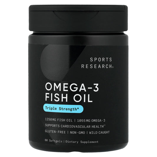 Sports Research Omega-3 Fish Oil Triple Strength, 60 Softgels