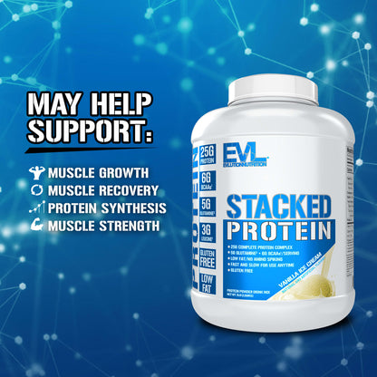 EVLution Nutrition Stacked Protein Powder, Vanilla Ice Cream, 2.27 kg (5 lb) - view 3