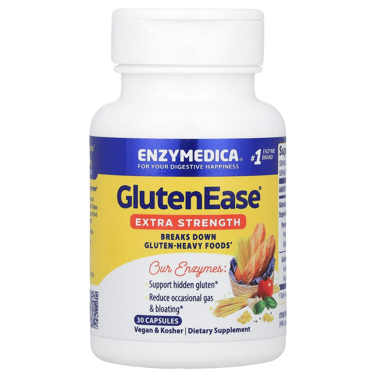 Enzymedica GlutenEase Enzyme Capsules, Extra Strength, 30 Capsules — product view