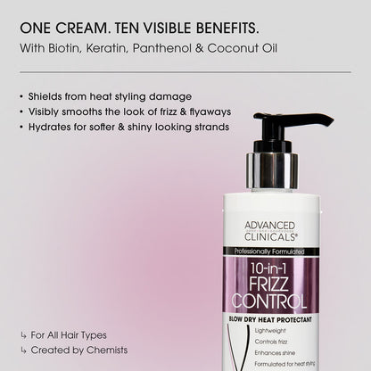 Advanced Clinicals 10-in-1 Frizz Control Heat Protectant 222 ml (7.5 fl oz) - view 3