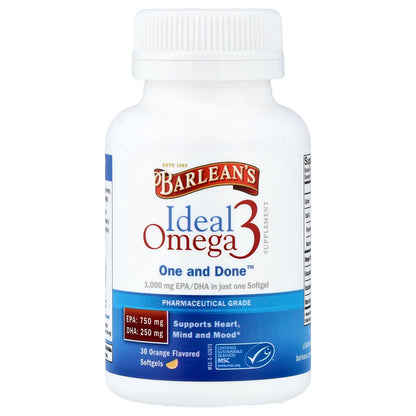 Barlean's Ideal Omega 3, Orange, 30 Softgels - view 3