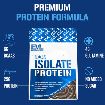 EVLution Nutrition 100% Isolate Protein, Double Rich Chocolate, 454 g (1 lb) - view 3