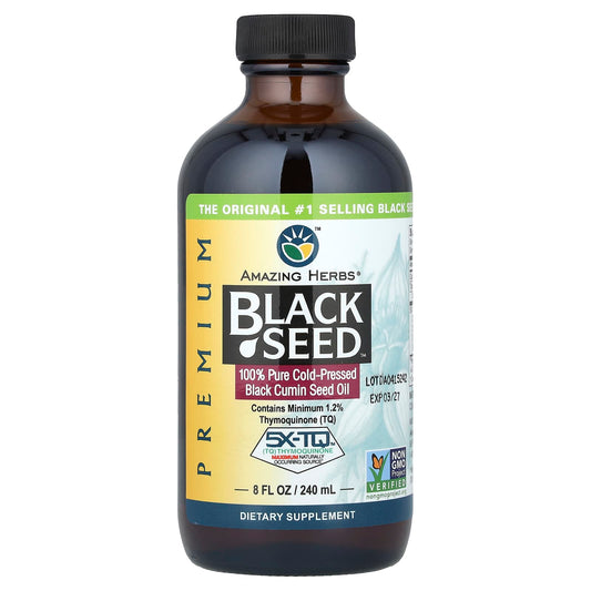 Amazing Herbs Premium Black Seed Oil, Cold-Pressed, 240 ml (8 fl oz)