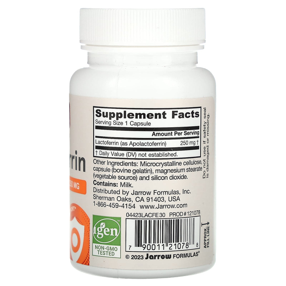 Jarrow Formulas Lactoferrin Freeze Dried 250 mg, 30 Capsules - view 2