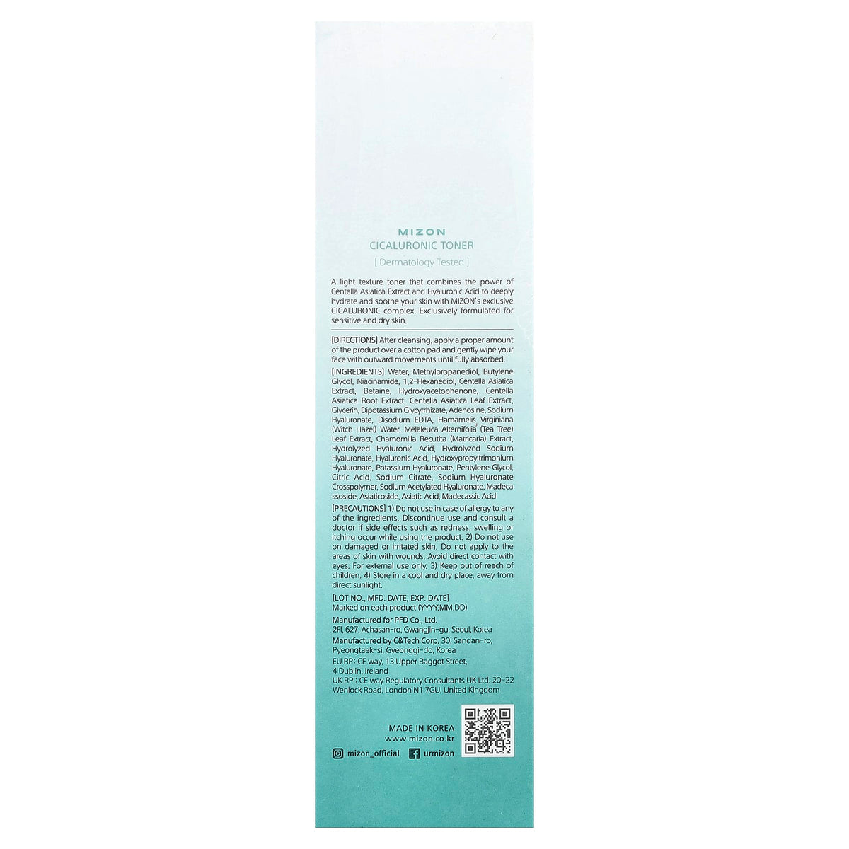 Mizon Cicaluronic Toner 150 ml (5.07 fl oz) - view 3