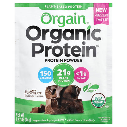 Orgain Organic Plant-Based Protein Powder Creamy Chocolate Fudge 10 Packets - view 3