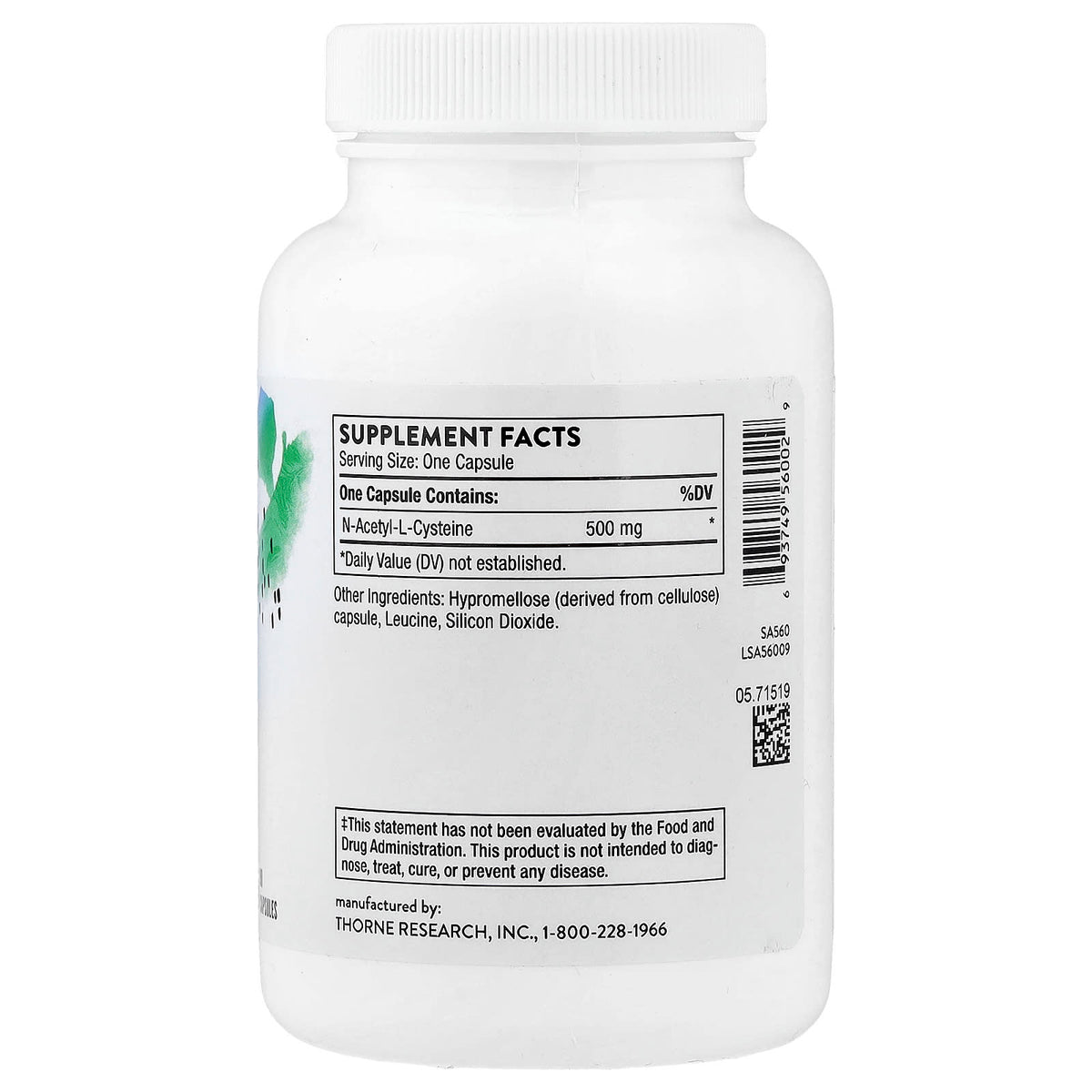 Thorne NAC, 500 mg, 90 Capsules - view 2