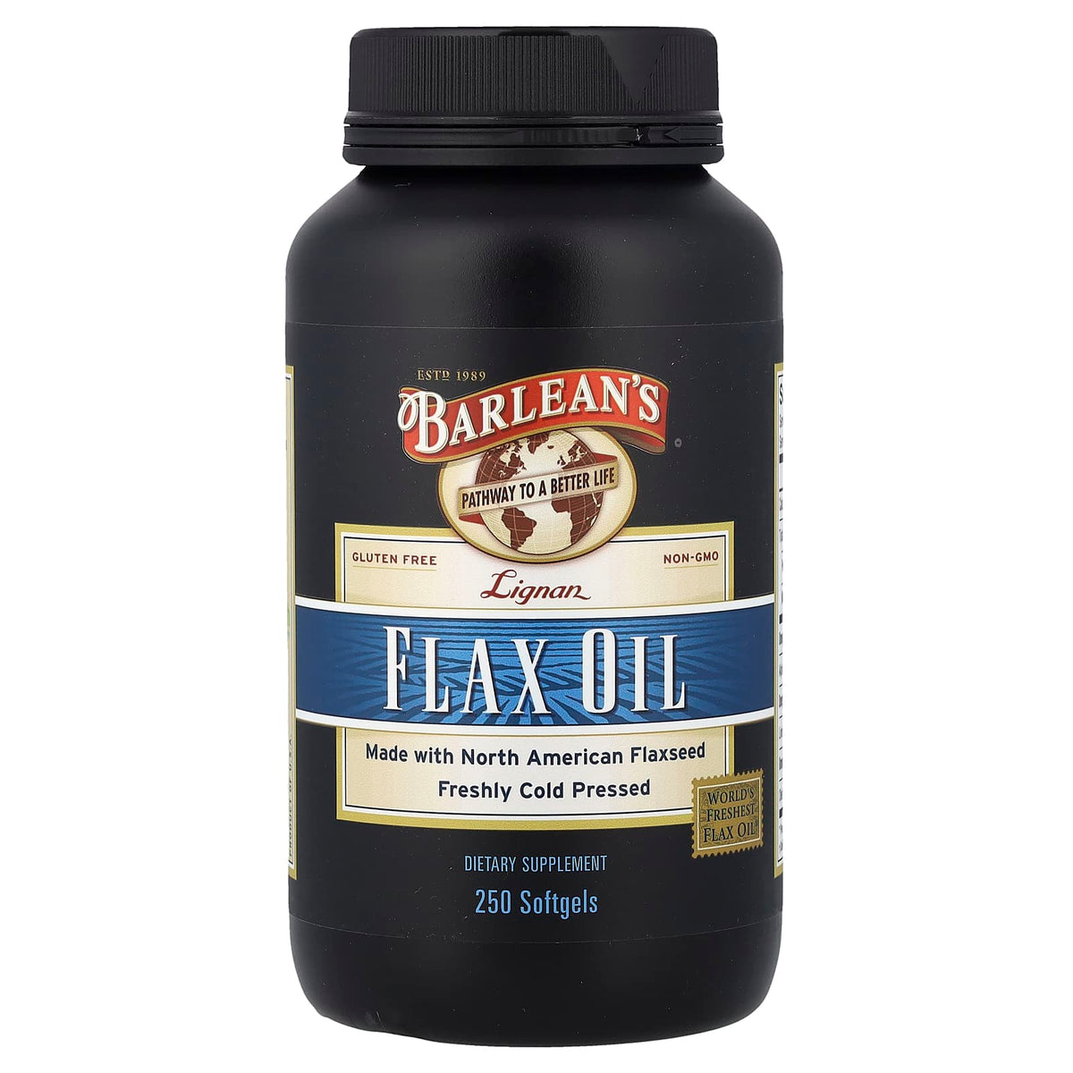 Barlean's Lignan Flax Oil, 250 Softgels