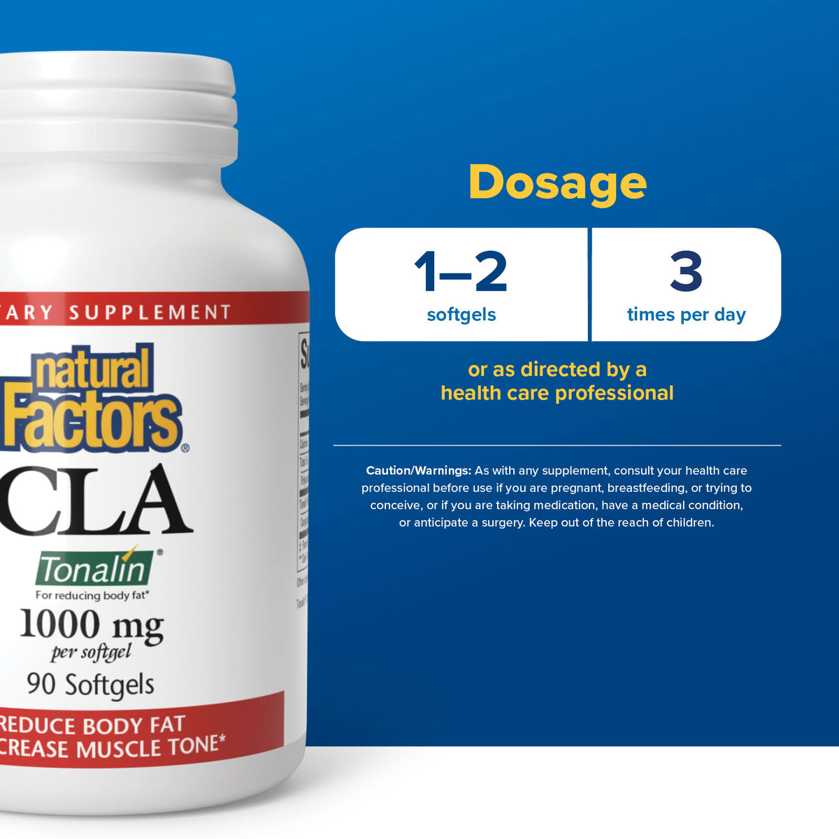 Natural Factors CLA 1,000 mg 90 Softgels - view 3