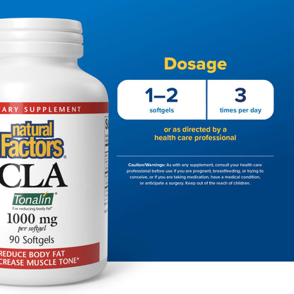 Natural Factors CLA 1,000 mg 90 Softgels - view 3
