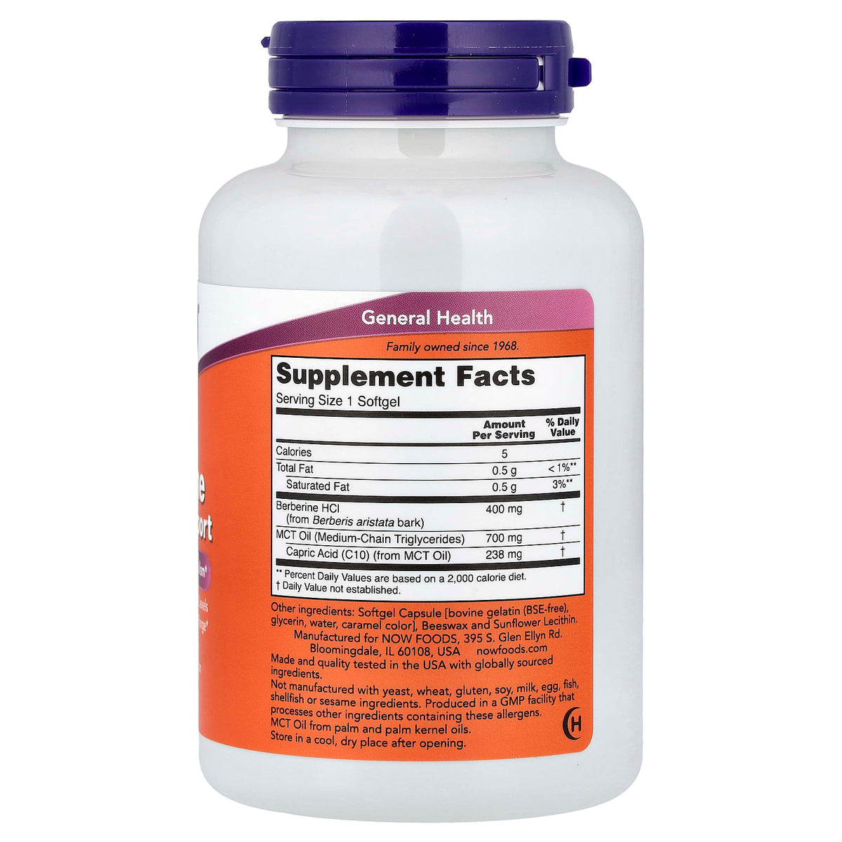 NOW Foods Berberine with MCT Oil, 90 Softgels — alternate product view