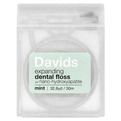 Davids Expanding Dental Floss, Mint, 30 m (32.8 yd)