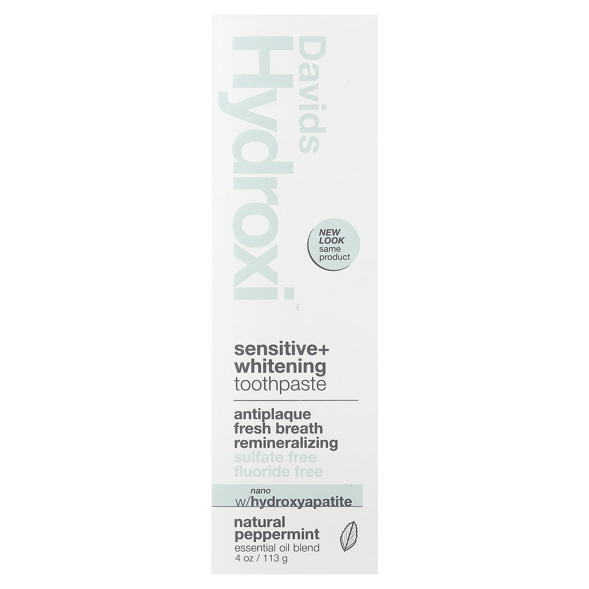 Davids Hydroxi Sensitive + Whitening Toothpaste, Natural Peppermint, 113 g - view 2