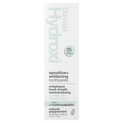 Davids Hydroxi Sensitive + Whitening Toothpaste, Natural Peppermint, 113 g - view 2