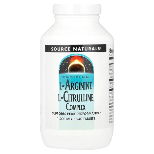 Source Naturals L-Arginine L-Citrulline Complex 1,000 mg, 240 Tablets
