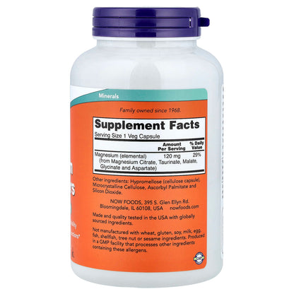 NOW Foods Magnesium Transporters, 180 Veg Capsules (120 mg per Capsule) - view 2