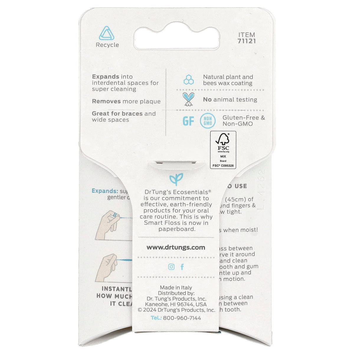Dr. Tung's Ecosentials Smart Floss, Natural Cardamom, 27 m (30 yd) — alternate product view