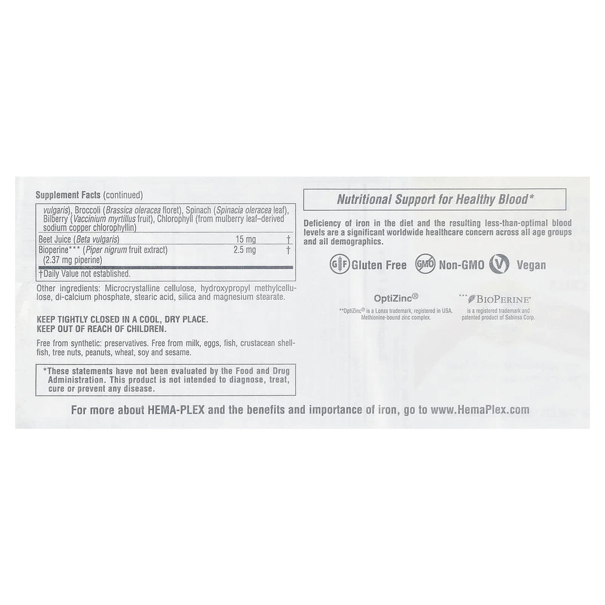 NaturesPlus Hema-Plex Iron with Essential Nutrients, 60 Slow-Release Tablets - view 3