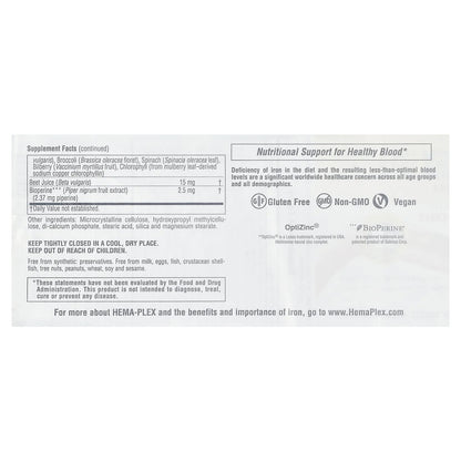 NaturesPlus Hema-Plex Iron with Essential Nutrients, 60 Slow-Release Tablets - view 3