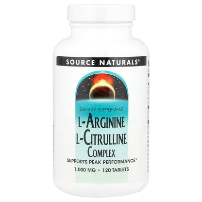 Source Naturals L-Arginine L-Citrulline Complex 1,000 mg, 120 Tablets