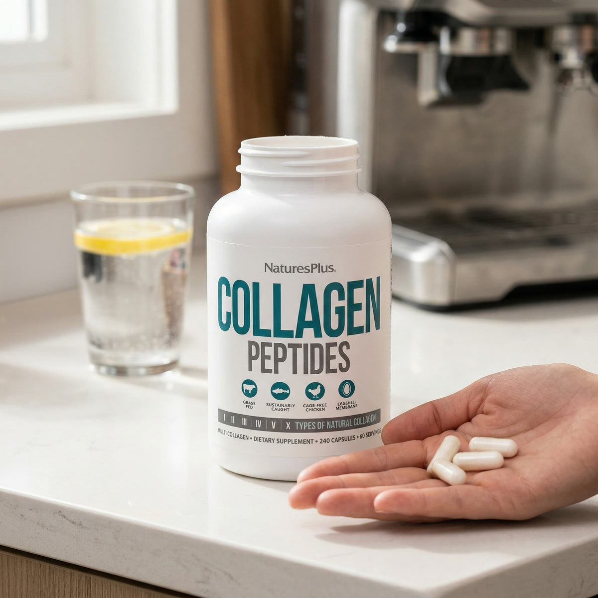 NaturesPlus Collagen Peptides, 240 Capsules - view 6
