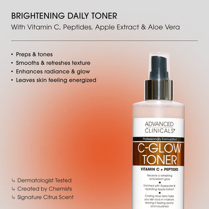 Advanced Clinicals C-Glow Vitamin C + Peptides Toner 237 ml (8 fl oz) - view 3