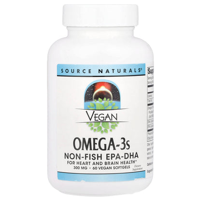 Source Naturals Vegan Omega-3s, Non-Fish EPA-DHA, 300 mg, 60 Vegan Softgels