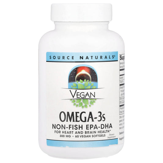 Source Naturals Vegan Omega-3s, Non-Fish EPA-DHA, 300 mg, 60 Vegan Softgels