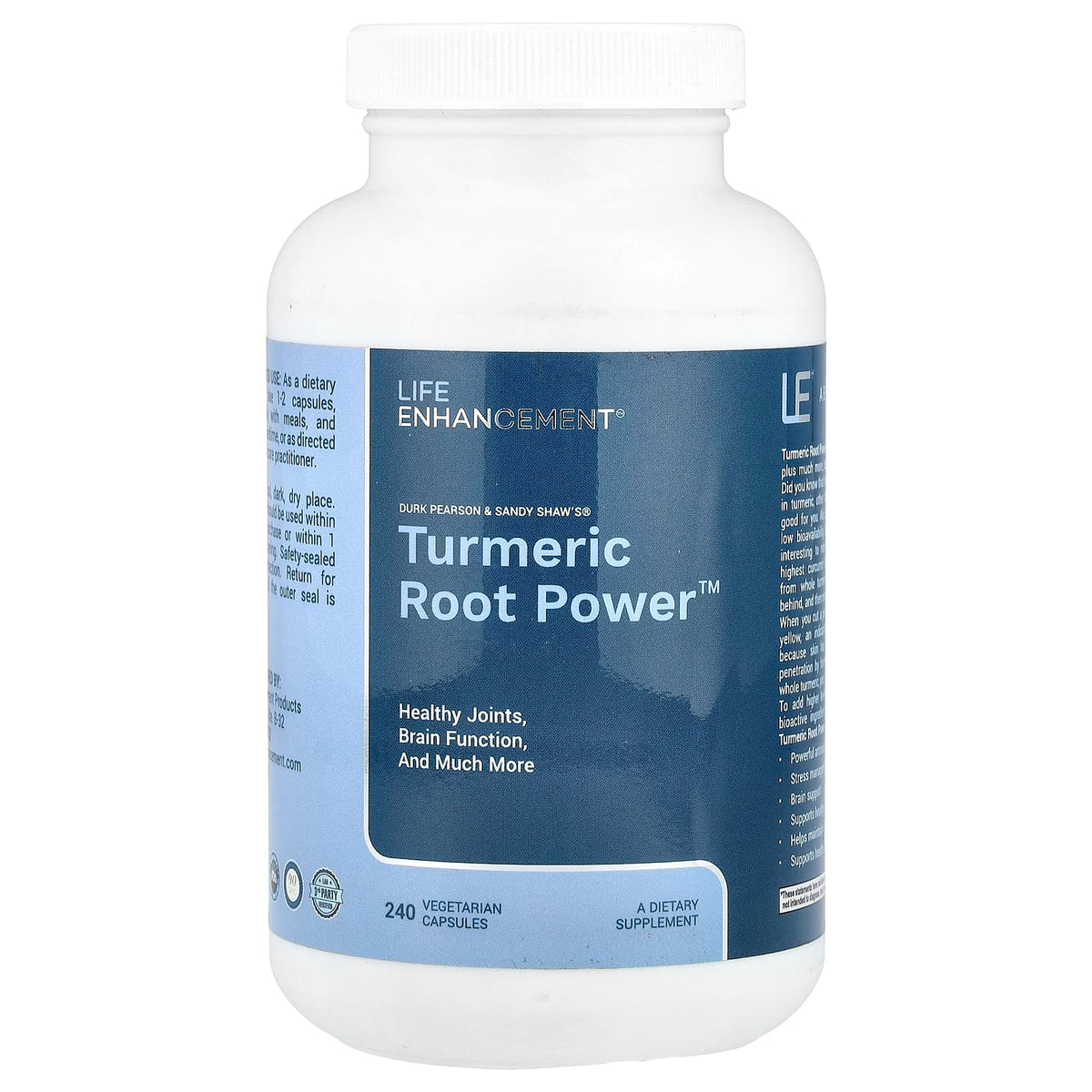Life Enhancement Turmeric Root Powder, 240 Vegetarian Capsules (600 mg)