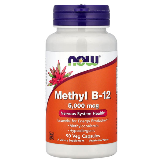 NOW Foods Methyl B-12, 5,000 mcg, 90 Veg Capsules