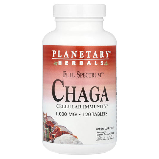 Planetary Herbals Full Spectrum Chaga, 120 Tablets