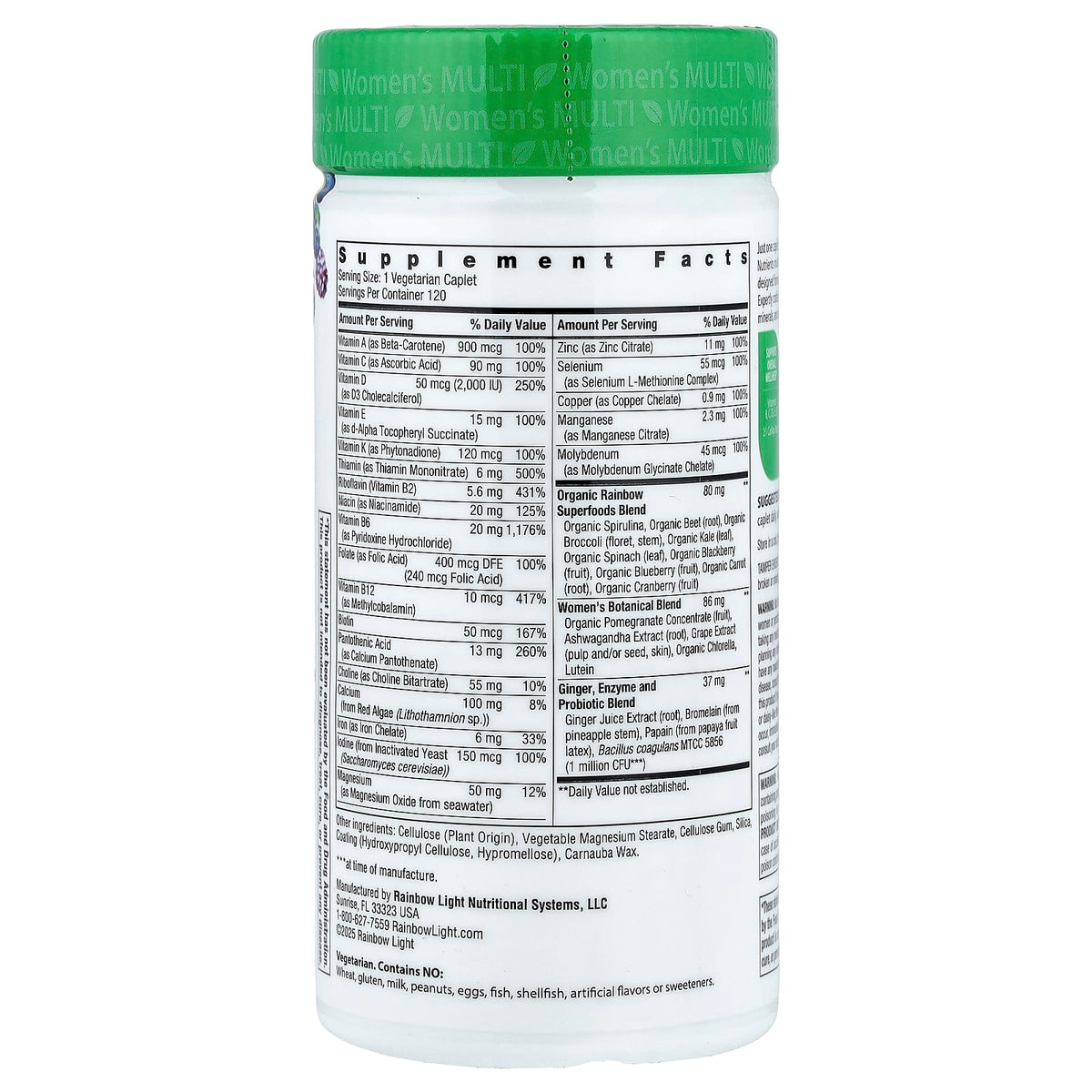Rainbow Light Women's One+ Real Food Nutrients, 120 Vegetarian Caplets - view 2