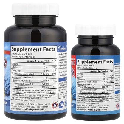 Carlson Wild Norwegian EcoSmart Omega-3, Natural Lemon, 120 Soft Gels - view 2