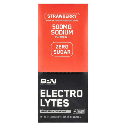 BPN Electrolytes Hydration Drink Mix Strawberry 30 Packets (5.2 g Each)