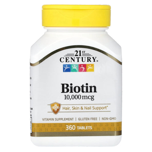 21st Century Biotin 10,000 mcg, 360 Tablets