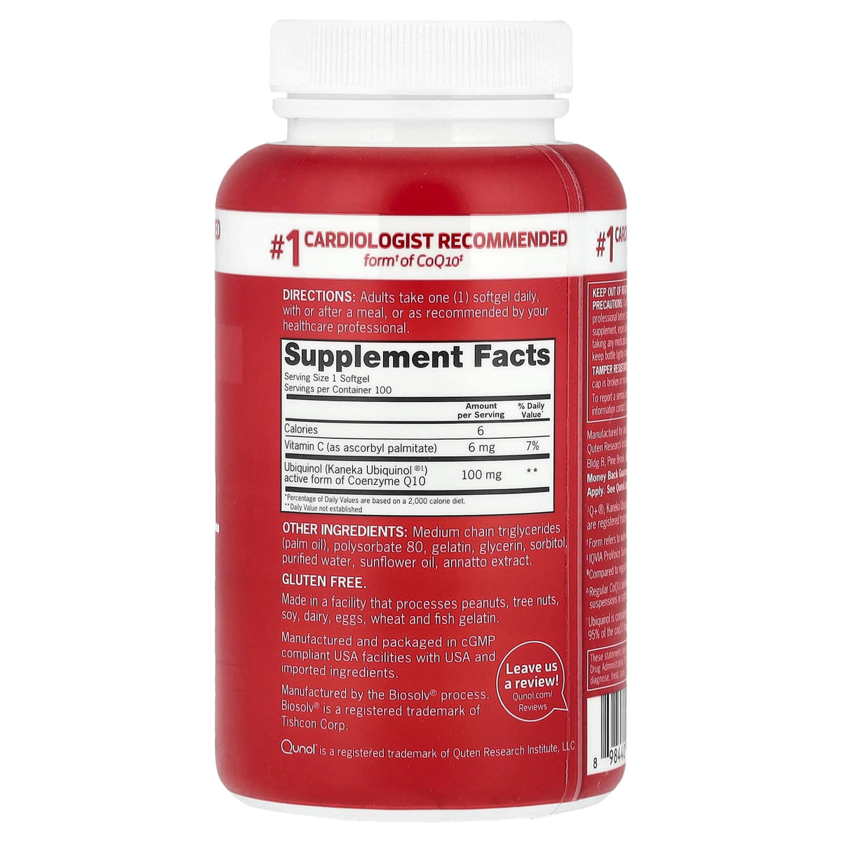 Qunol Mega CoQ10 Ubiquinol 100 mg, 100 Softgels - view 2