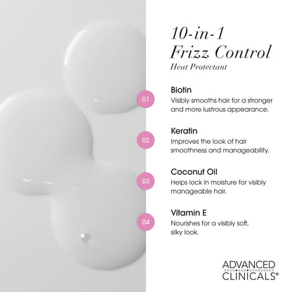 Advanced Clinicals 10-in-1 Frizz Control Heat Protectant 222 ml (7.5 fl oz) - view 6