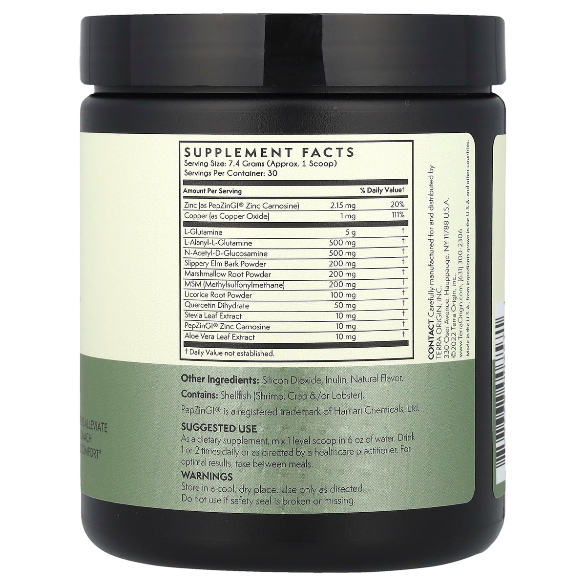Terra Origin Healthy Gut Powder, Mint, 222 g (7.83 oz) - view 2