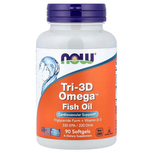 NOW Foods Tri-3D Omega Fish Oil, 90 Softgels