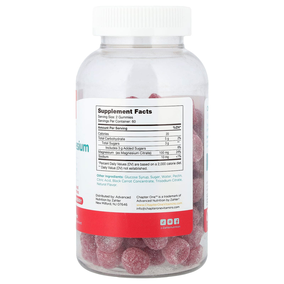 Zahler Chapter One Magnesium Gummies, Raspberry, 120 Gummies - view 2