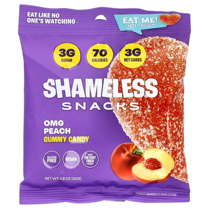 Shameless Snacks Gummy Sweets OMG Peach, 6 x 50 g Bags - view 3