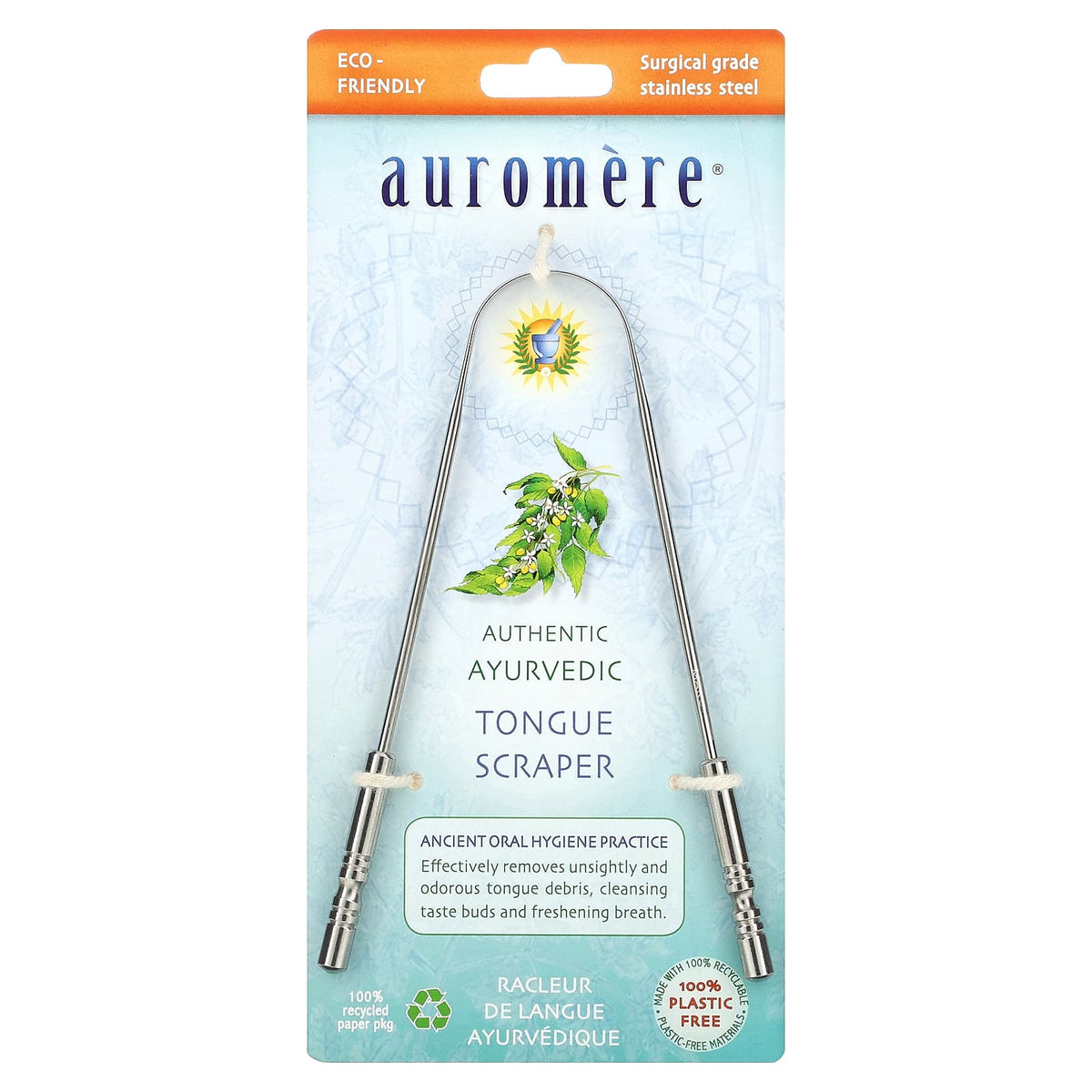 Auromere Authentic Ayurvedic Tongue Scraper, 1 Scraper