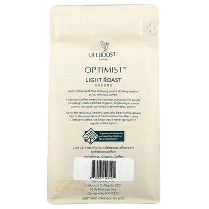 Lifeboost Optimist Ground Coffee, Light Roast, 12 oz (340 g) - view 2