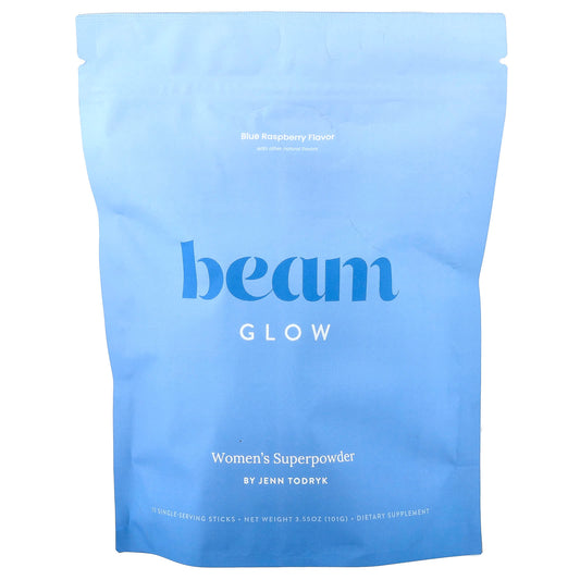 Beam Glow Women's Superpowder, Blue Raspberry, 15 Stick Packs