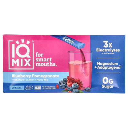 IQBAR IQMIX Hydration + Clarity + Mood Mix Blueberry Pomegranate 20 Sticks
