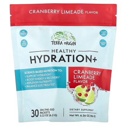 Terra Origin Healthy Hydration+ Cranberry Limeade 30 On-The-Go Packets (6.2 g)