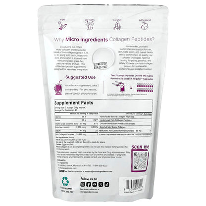 Micro Ingredients Multi Collagen Peptides, Unflavoured, 454 g (1 lb) - view 2