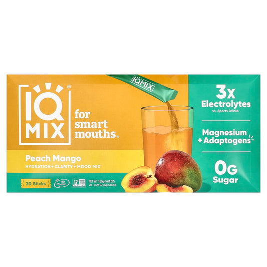 IQBAR IQMIX Hydration + Clarity + Mood Mix Peach Mango 20 Sticks
